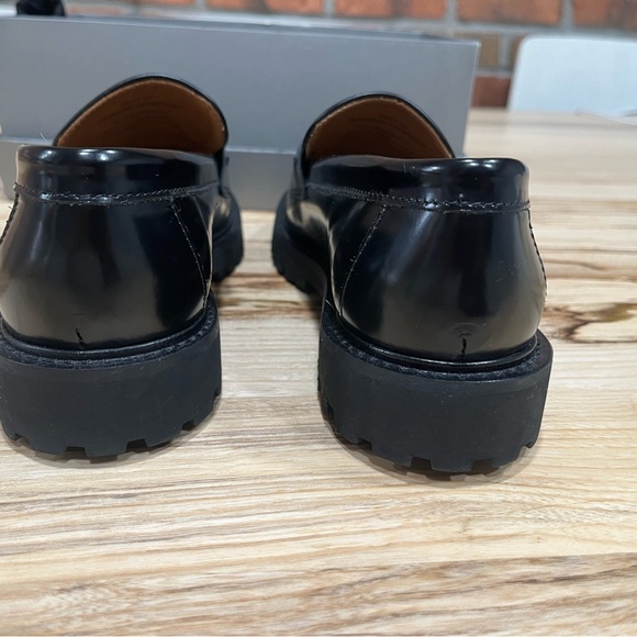 Thursday Boot Company Black Leather Penny Loafers with Gold Accents - Picture 5 of 7